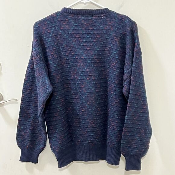 M. Mcmullin Mens Vtg Blue Pullover Sweater Acrylic Wool Blend Sweater Sz L - Picture 4 of 9